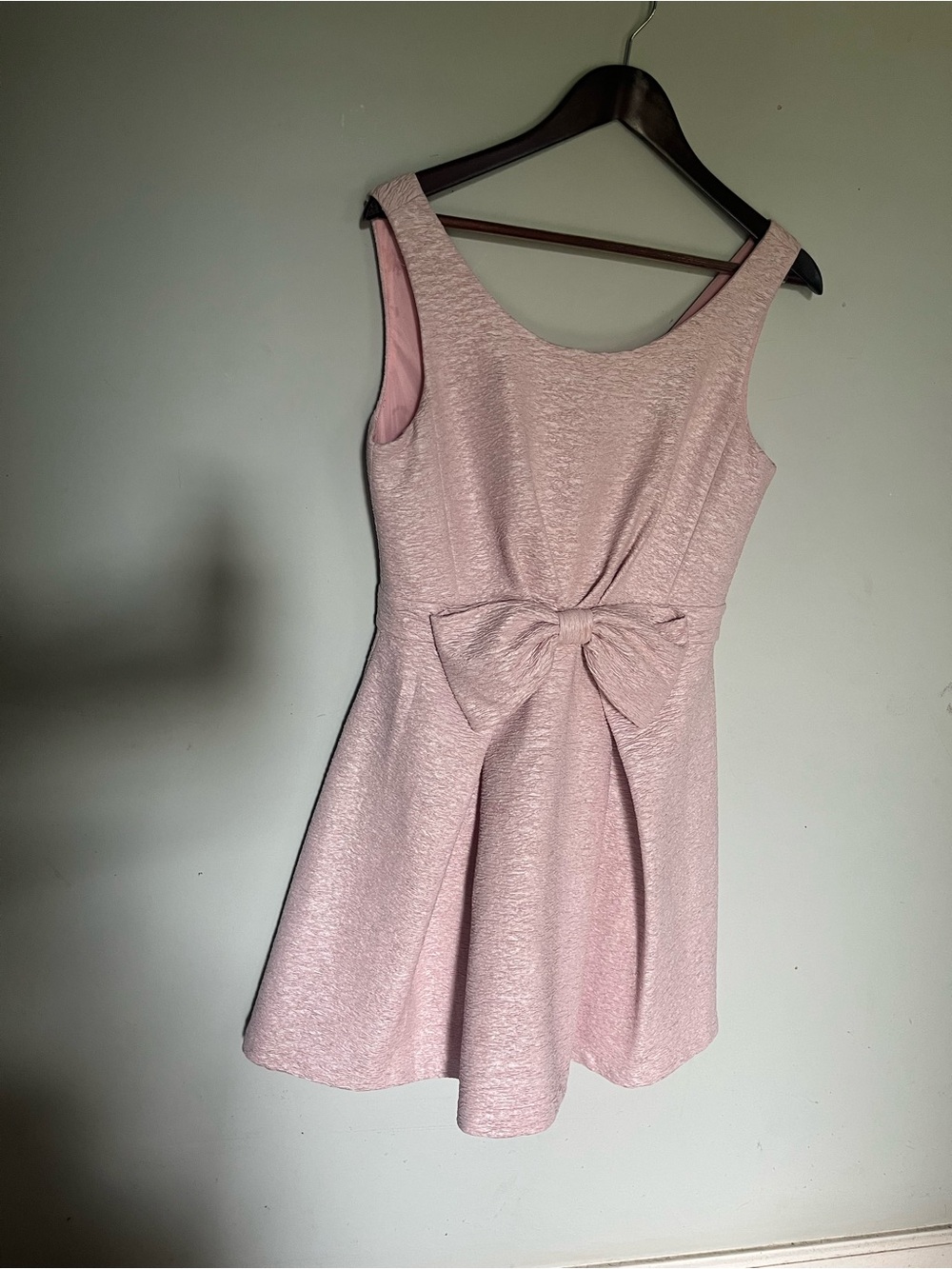 Minuet Petite Pink Bow A-Line Mini Dress